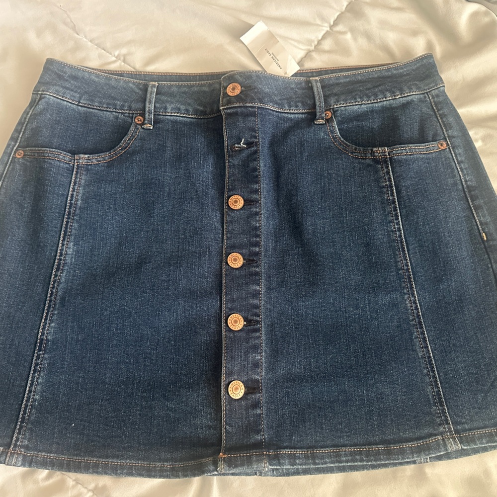 American Eagle Denim Hi-Rise A-Line Skirt